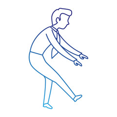 successful businessman climbing avatar character