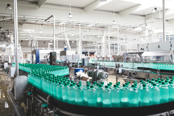 Bottling plant - Water bottling line for processing and bottling pure mineral carbonated water into bottles.