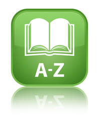 A-Z (book icon) special soft green square button