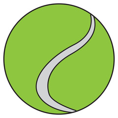 Isolated tennis ball on a white background, Vector illustration