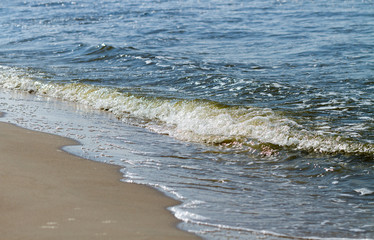 View to the coast of sea.