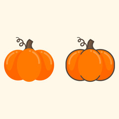 cartoon cute pumpkin vector set