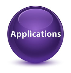 Applications glassy purple round button