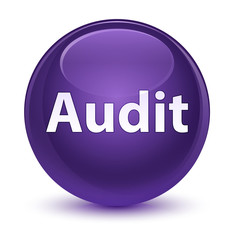 Audit glassy purple round button
