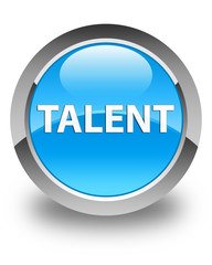 Talent glossy cyan blue round button