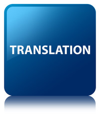 Translation blue square button