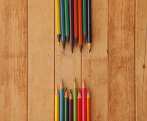  Pencils on the background of a table