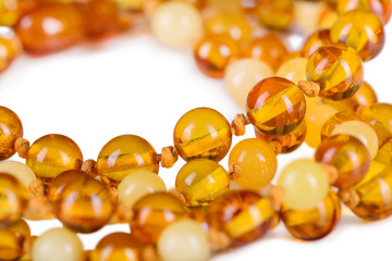 amber beads accessory isolated on white
