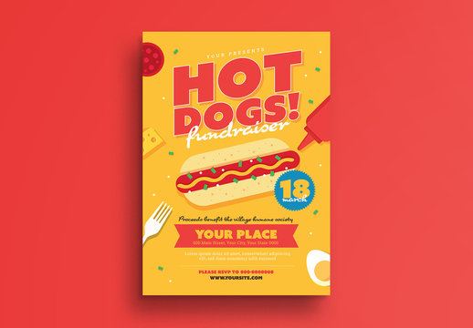 Hot Dog Fundraiser Event Flyer 1