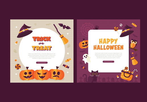 Set of Halloween Social Media Graphics 1