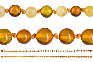 amber beads accessory isolated on white