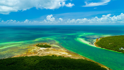Fototapeta na wymiar Road to Key West over seas and islands, Florida keys, USA.