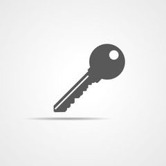 Key icon in flat style. Vector illustration