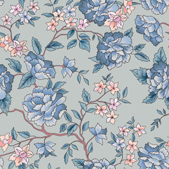 Floral seamless pattern. Garden flower background