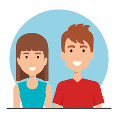 young people couple icon