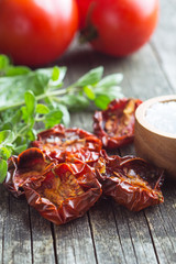 Tasty dried tomatoes and herbs.