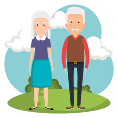 grandparents couple in the park avatars