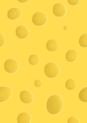 yellow cheese with holes, seamless pattern