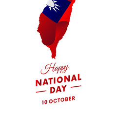 Taiwan National day. Taiwan map. Vector illustration.