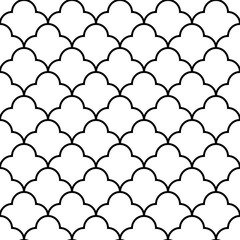 Fototapeta premium Scales geometric seamless pattern, background, vector illustration