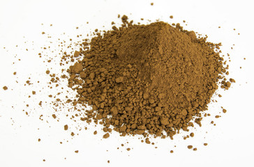 brown pigment isolated over white