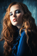 Naklejka premium long curly hair