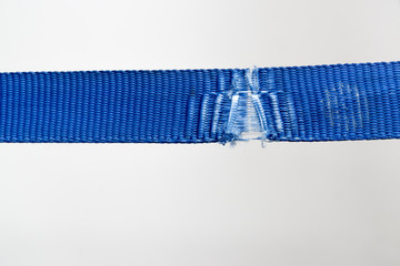 blue torn belt, isolated