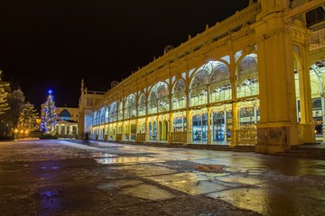 Main colonnade at night - Marianske Lazne (Marienbad) - great famous Bohemian spa town in the west...