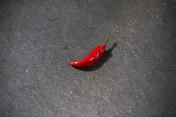 Chilischote auf Schieferplatte