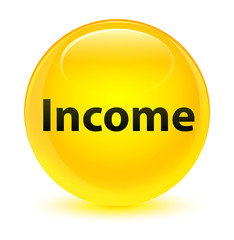 Income glassy yellow round button