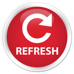 Refresh (rotate arrow icon) premium red round button