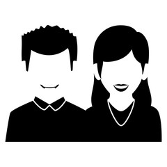 couple businesspeople avatars characters