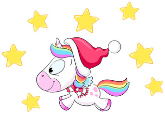 Weihnachtliches Einhorn - Vektor Illustration