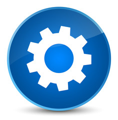 Process icon elegant blue round button