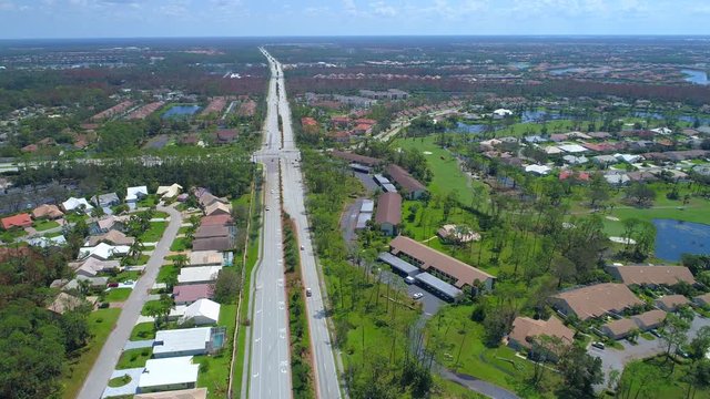 Aerial video Rattlesnake Hammock Road Naples FL
