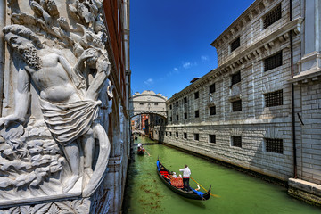 Italy. Venice. The Bridge of Sighs (Ponte dei Sospiri) and the New Prison (Prigioni Nuove). 
Venice and its Lagoon is on UNESCO World Heritage List