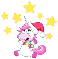 Weihnachtliches Einhorn - Vektor Illustration