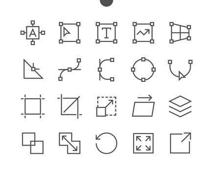 Graphic Design Pixel Perfect Well-crafted Vector Thin Line Icons 48x48 Ready for 24x24 Grid for Web Graphics and Apps with Editable Stroke. Simple Minimal Pictogram