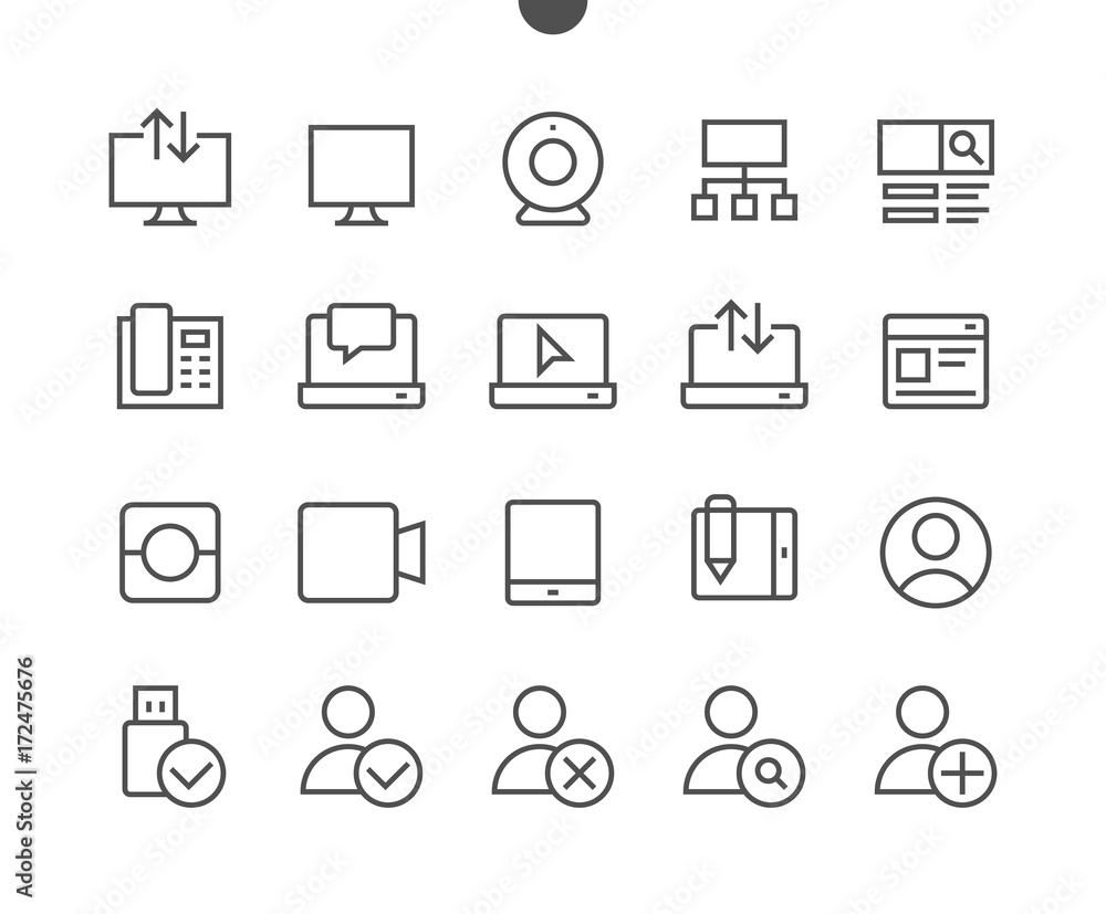 Poster communication pixel perfect well-crafted vector thin line icons 48x48 ready for 24x24 grid for web g
