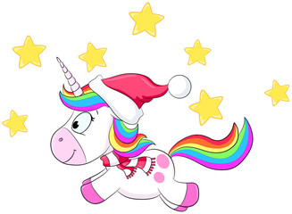 Weihnachtliches Einhorn - Vektor Illustration