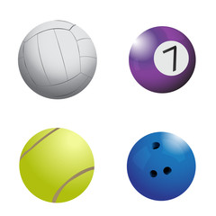 Set of sport balls on a white background, Vector illustration