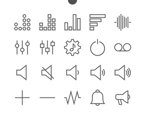 Audio Video Pixel Perfect Well-crafted Vector Thin Line Icons 48x48 Ready for 24x24 Grid for Web Graphics and Apps with Editable Stroke. Simple Minimal Pictogram