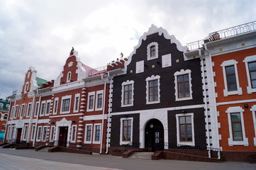Yoshkar Ola city, Mari El, Russia. The Waterfront Brugges. Fairy town with a beautiful promenade.
