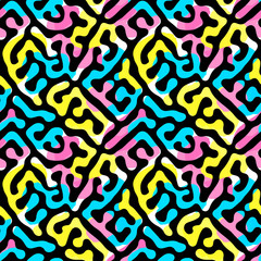 Seamless brushpen textile doodle pattern grunge texture