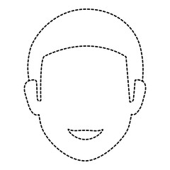 young man head avatar character vector illustration design