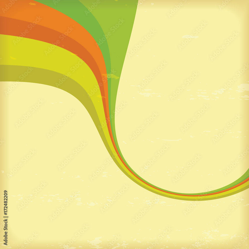 Aufkleber Abstract retro template with color line. Vector