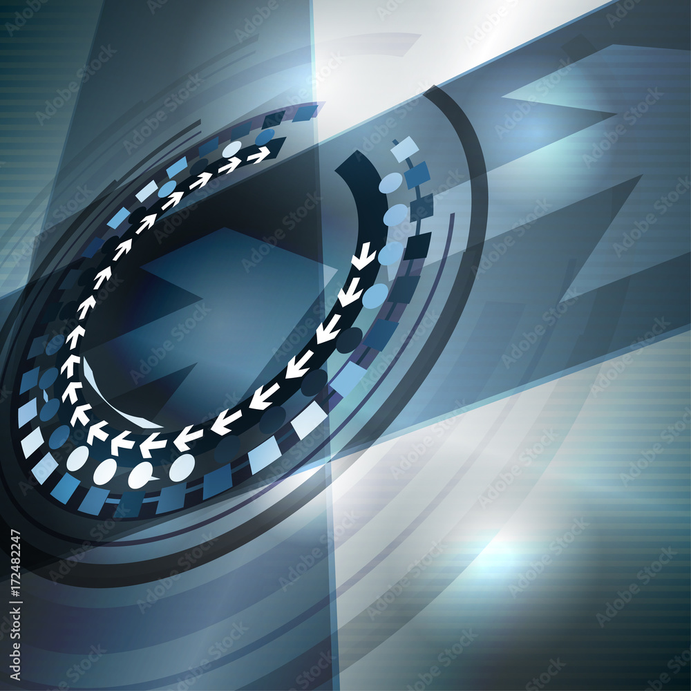 Poster abstract techno perspective template. vector