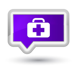 Fototapeta premium Medical bag icon prime purple banner button