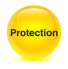 Protection glassy yellow round button