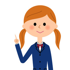指をさす女子高生